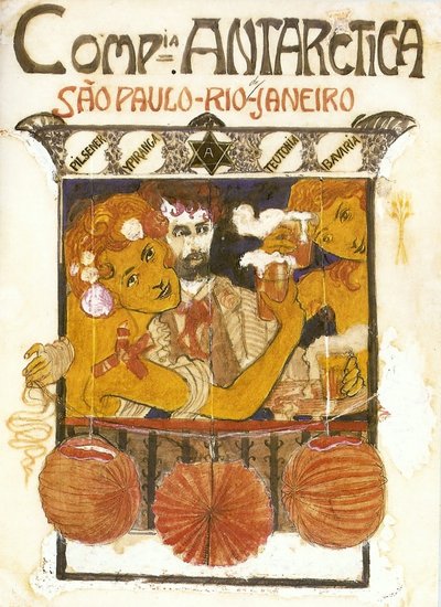 Study for a Poster Advertising Antarctica Brewery - Project for the Grand Drape of the Casino Antarctica by Eliseu Visconti